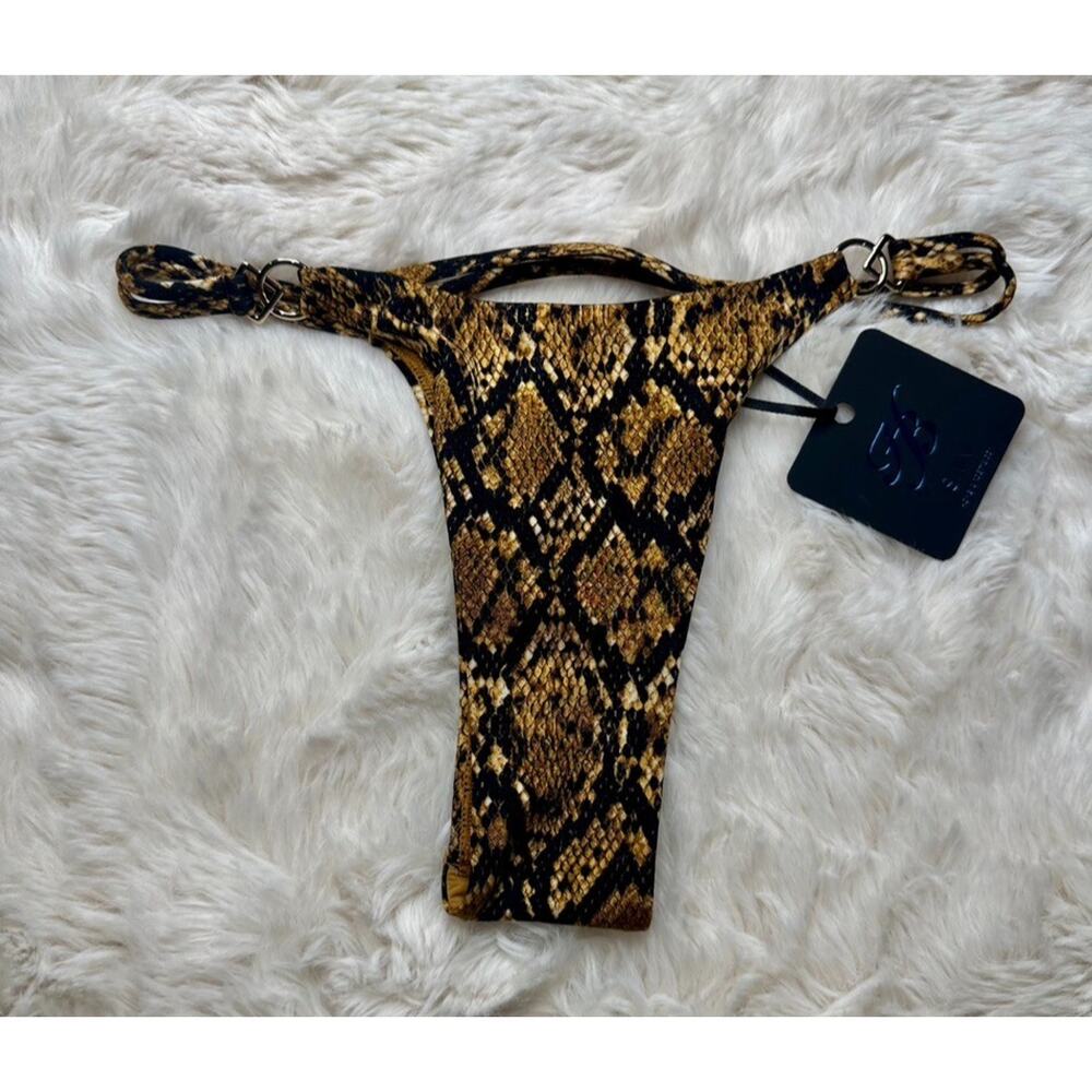 Honey Birdette CAPRI💛 Python Snake Swim Bikini Cheeky Bottom XXS